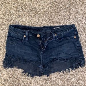 faded black denim shorts BLANKNYC